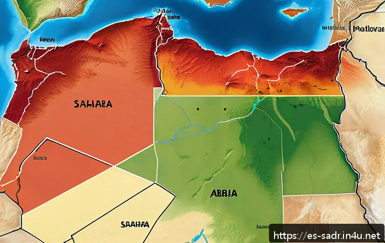 사하라 아랍 민주 공화국 독립 승인 국가 목록 - A detailed political map of North Africa and the Western Sahara region, highlighting the territorial...
